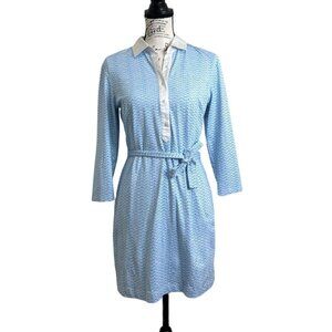 J. McLaughlin Womens Shirt Mini Dress Catalina Cloth Blue White Size M